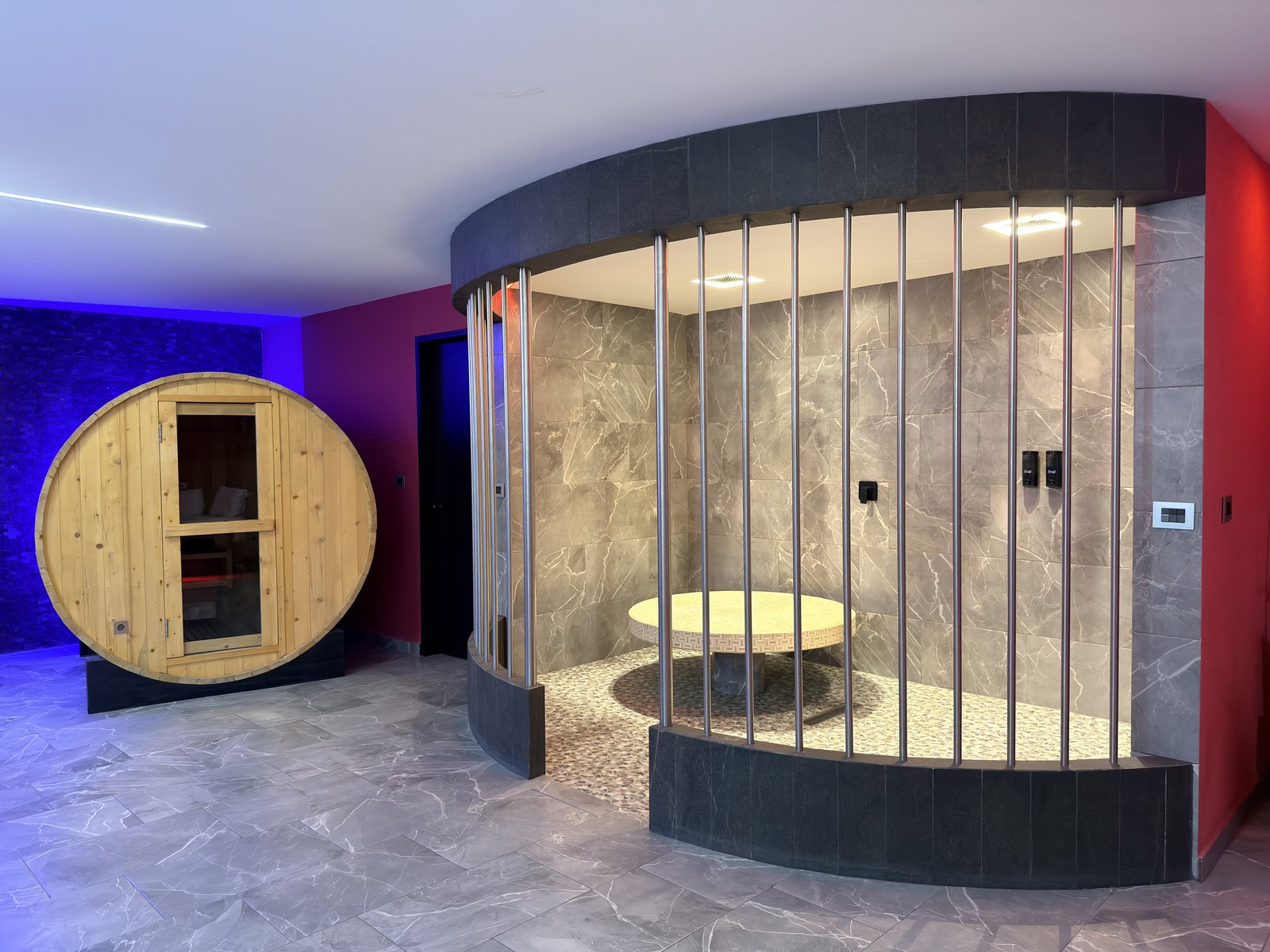 Interior del baño de vapor, Red Garden Hotel CDMX